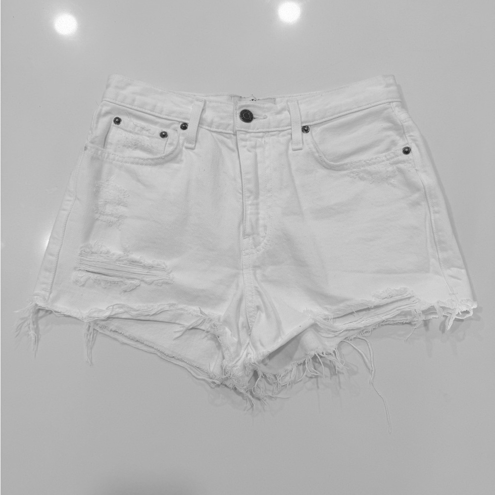 Pistola White High Waisted Cutoff Distressed Women Shorts